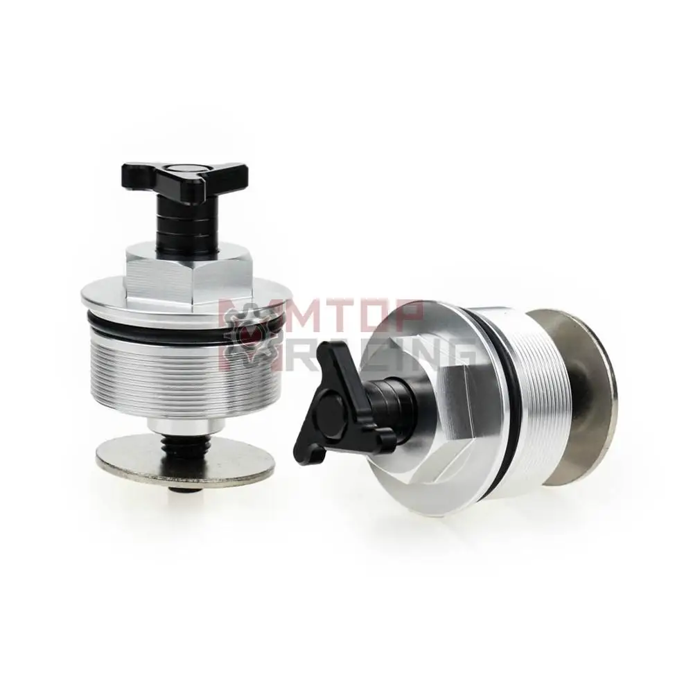 

Preload Front Fork Caps Silver Black Pair For Honda XL650 Transalp 650 2000-2007 41mm Triangle Fork Bolt 2001 2002 2003 04 05 06