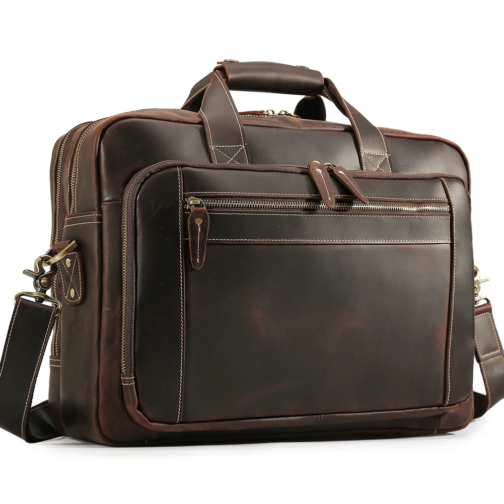 www.neverfullmm.com : Buy Men Leather 15.6&quot; Laptop Briefcase Business Shoulder Bag Tote Computer Bags ...