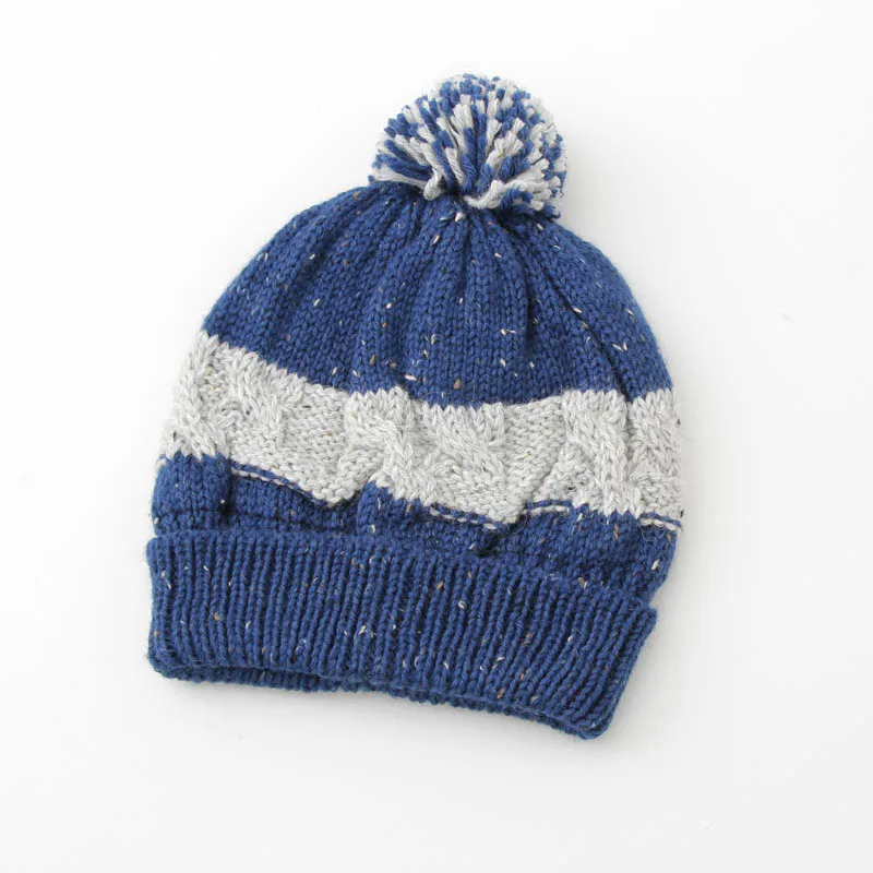 Высокое качество Skullies Beanies унисекс вязаный берет уличная мода шерсть теплый толстый зимний цвет купол пара шапки - Цвет: Синий