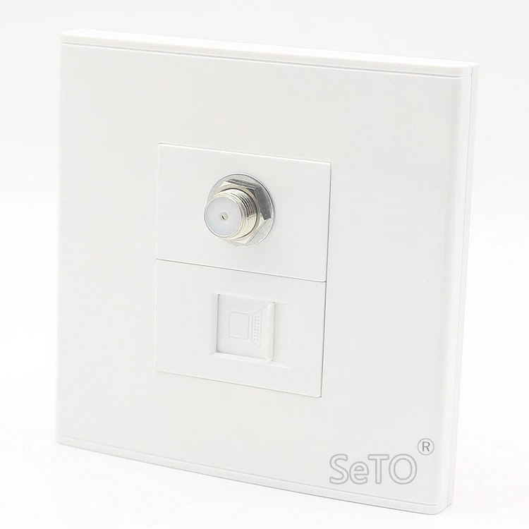 SeTo 86 Тип RJ45 Cat5e сеть Lan + F цифровой ТВ Разъем Панель настенная пластина гнездо Keystone