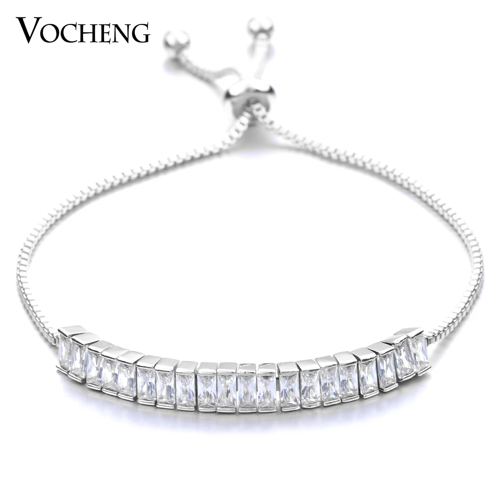 Vocheng роскошный кубический цирконий браслет из бисера застежка 2 цвета Покрытие Регулируемая цепь браслет для женщин VG-081