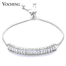 Vocheng роскошный кубический цирконий браслет из бисера застежка 2 цвета Покрытие Регулируемая цепь браслет для женщин VG-081