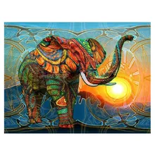 Shayi 5D Diy Diamond Painting Elephant Full Round Diamond Embroidery Living Room Decoration New Home Decoration 