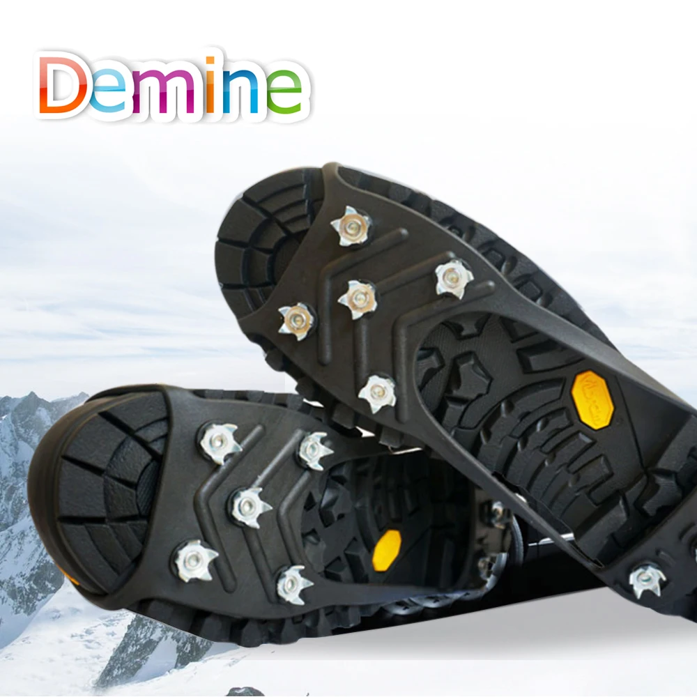 Demine 8 кошки с зубьями спортивные противоскользящие скобы для захвата льда обуви