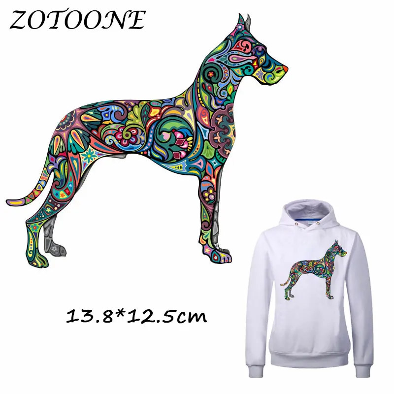 

ZOTOONE Iron on Patches for Clothes Heat Transfer Colorful Dog Patch A-level T Shirt Stickers for DIY Accessory Applique Kids C