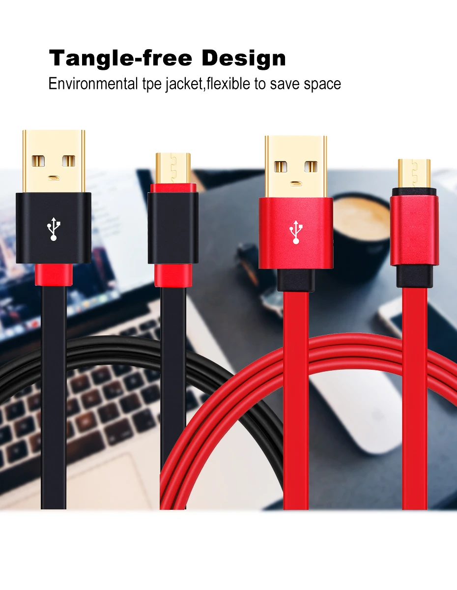 Микро USB кабель Плоский позолоченный 0,3 m-3 m микро USB линия Android мобильный телефон синхронизация данных линия зарядного устройства для Xiaomi samsung huawei