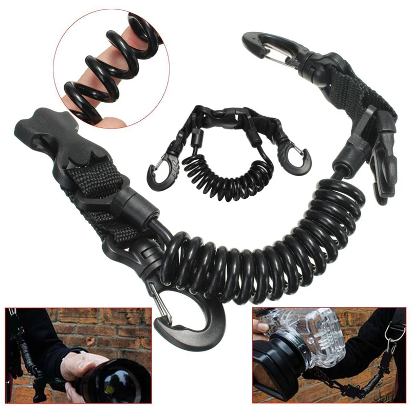 

Black Diving Camera Lanyard Quick Release Buckle Diving Tools Anti-lost Lanyard for Underwater Sports Swimming Accessory