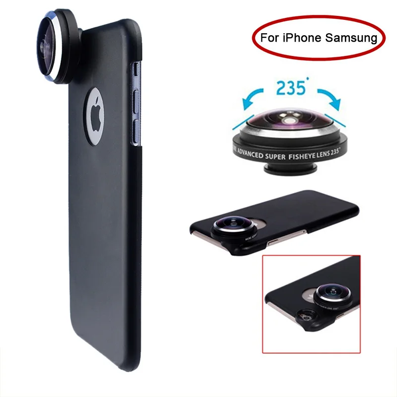 Super 235 Degree Camera Lenses Detachable Fish Eye Fisheye Lens For