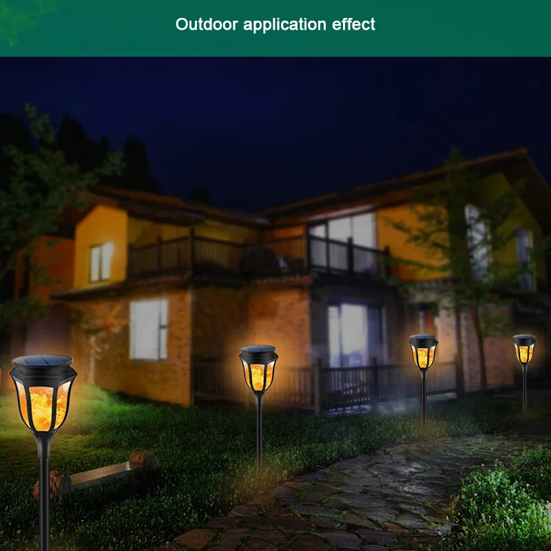 

1/2 pcs LED Solar Flame Lamp Waterproof Energy Saving Landscape Light Outdoor Home Garden Patio Lawn MJJ88