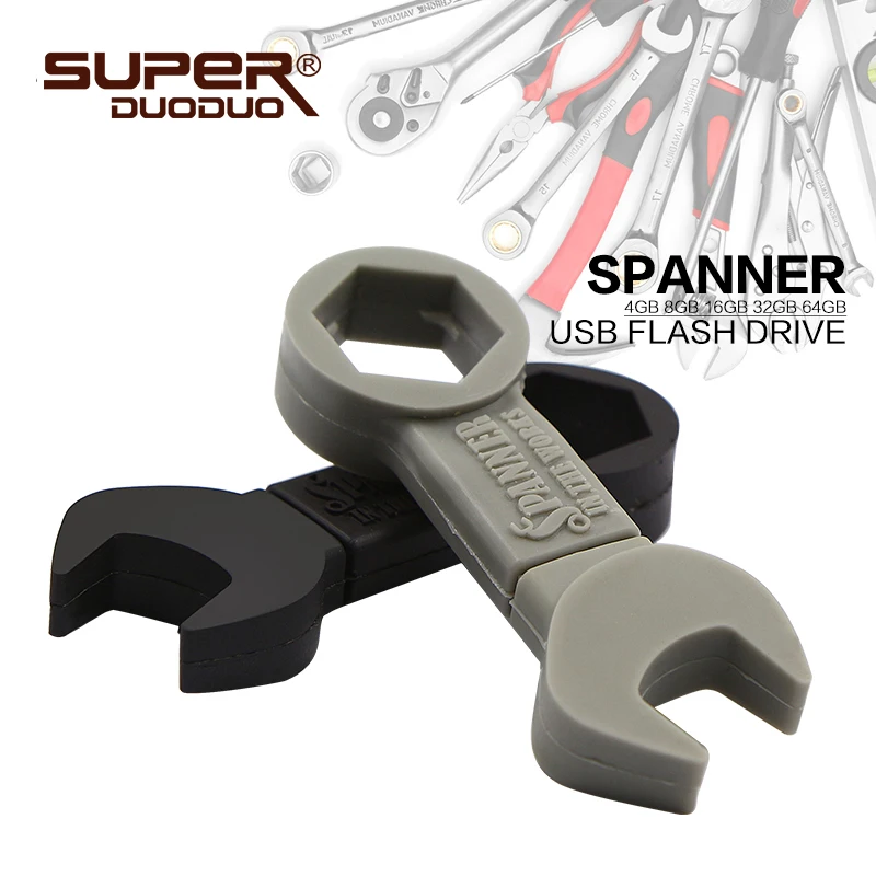 

Wrench shape USB Flash Drive 4GB 8GB pen drive usb2.0 memory stick pendrive 16GB 32GB 64GB U disk fashion gift free shipping