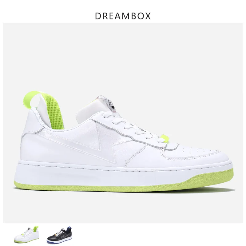 

British Shoes Men's Leather Wild Casual Shoes Leather Breathable Wild White Shoes Thick Bottom Men's Shoes