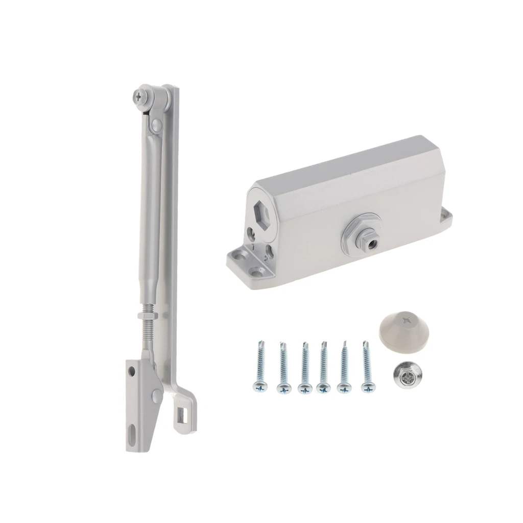Heavy Load Aluminum Door Closer Two Indepent Halves Automatic Closing Sweep 25-45KG