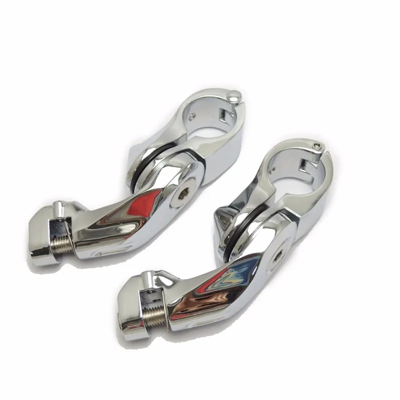 Short Angled Adjustable Highway Peg Mount Kit 32mm for Harley Road Glide Dyna Sportster Road King Chrome 100% Brand new (2)