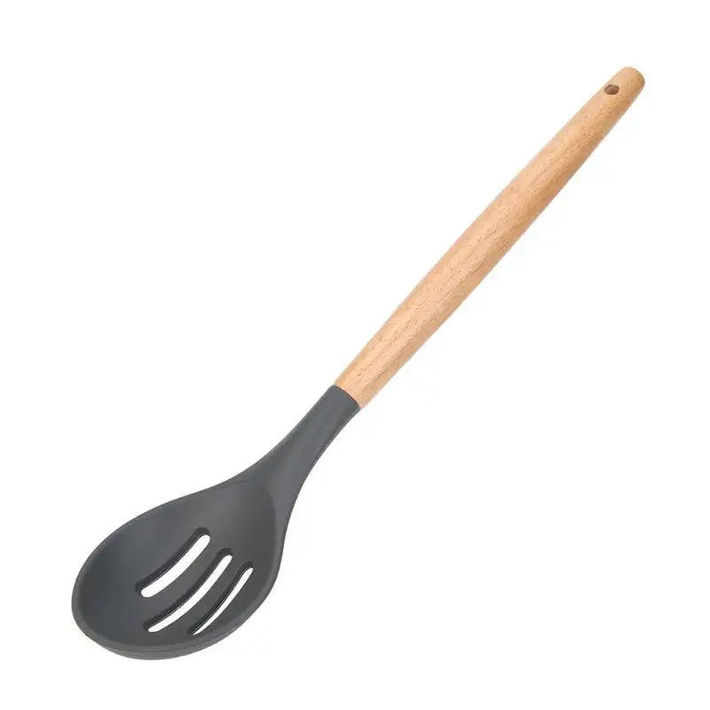 Силиконовая лопаточка с деревянной ручкой, антипригарная кухонная утварь, кухонная утварь, крем, масло, лопатка для перемешивания, скребок, суповая посуда - Цвет: 2