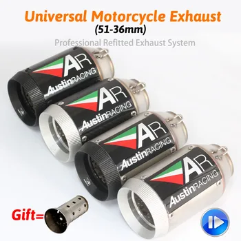 

51mm Inlet Motorcyle Exhaust Pipe Exhaust AR Exhaust Exhaust Silencer For Z1000 Z750 Z800 NINJA250 Tmax530 KTM ATV