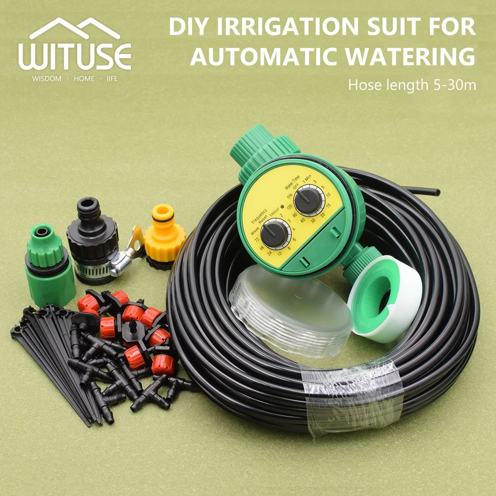 

Automatic Irrigation System DIY Water Sprinkler Drip Timer Garden Plant Care fountain Watering Kits with Adjustable Drippers