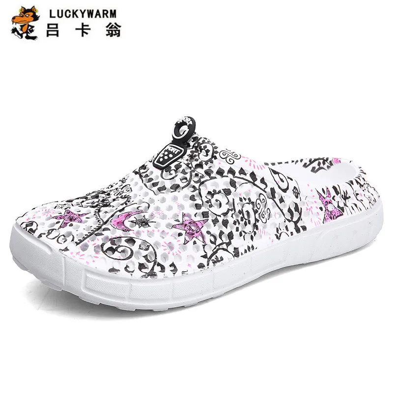 

Summer flat bottom hole shoes women's non-slip seaside bag half shoes summer beach shoes breathable sandals slippers female tide