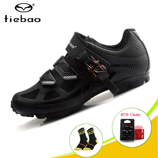 cleat with black Tiebao/Обувь для велоспорта; обувь для горного велосипеда; Мужская обувь; zapatos ciclismo; кроссовки для горного велосипеда; профессиональная обувь с самоблокирующимся верхом - Цвет: cleat with black