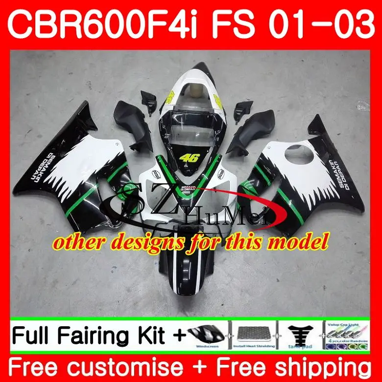 Корпус для HONDA CBR 600 F4i CBR 600F4i CBR600FS 600 FS горячая Распродажа blk 48SH19 CBR600 F4i 01 02 03 CBR600F4i 2001 2002 2003 обтекатели