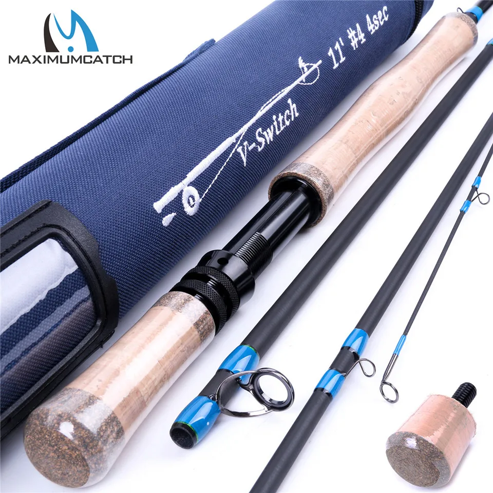 Maximumcatch 10'6''/10'9''/11'/11'6'' 4-9WT переключатель Fly Rod с изменяемыми боевыми задниками с Cordura трубки Fly удочка