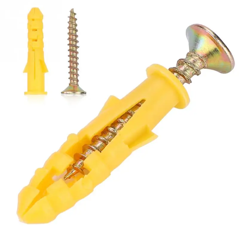 Plastic Expansion Wall Plug Screw Fixings + Self tapping Screws Self