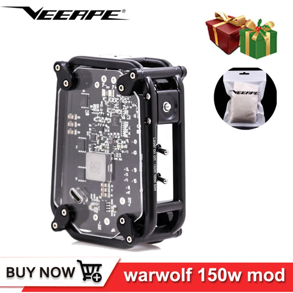 100% Оригинальные Veeape warwolf 150 Вт поле Mod 3500 мАч литиевых батарея 510 Резьбовая