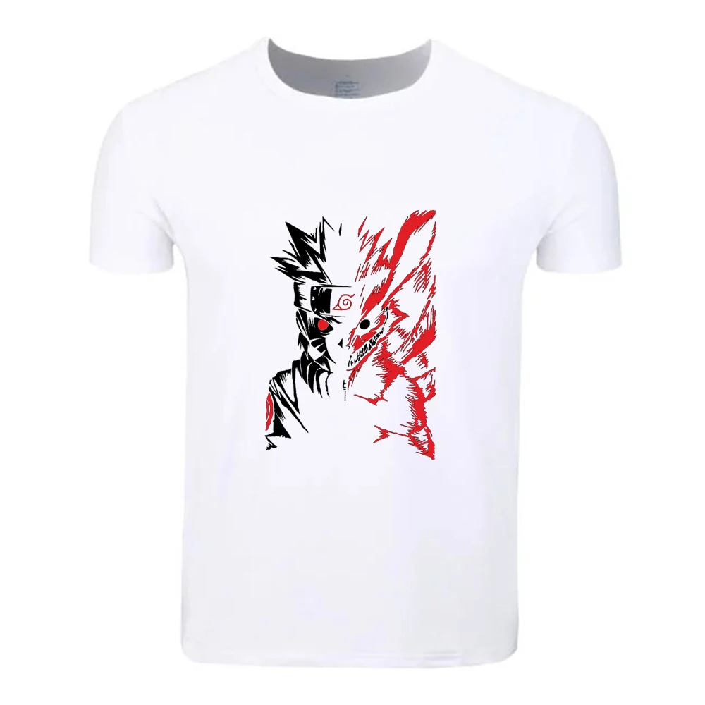 Clan Uchiha Sasuke/Летняя футболка с логотипом Наруто для студентов Повседневная