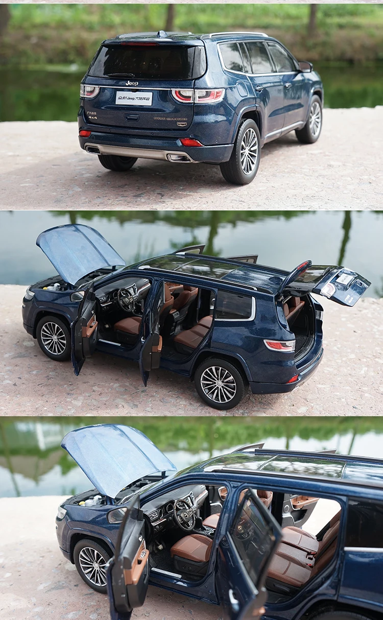 Новинка 1/18 Jeep Grand Commander Fiat Chrysler литой металлический Автомобиль SUV модель синий белый черный детские игрушки коллекция подарок