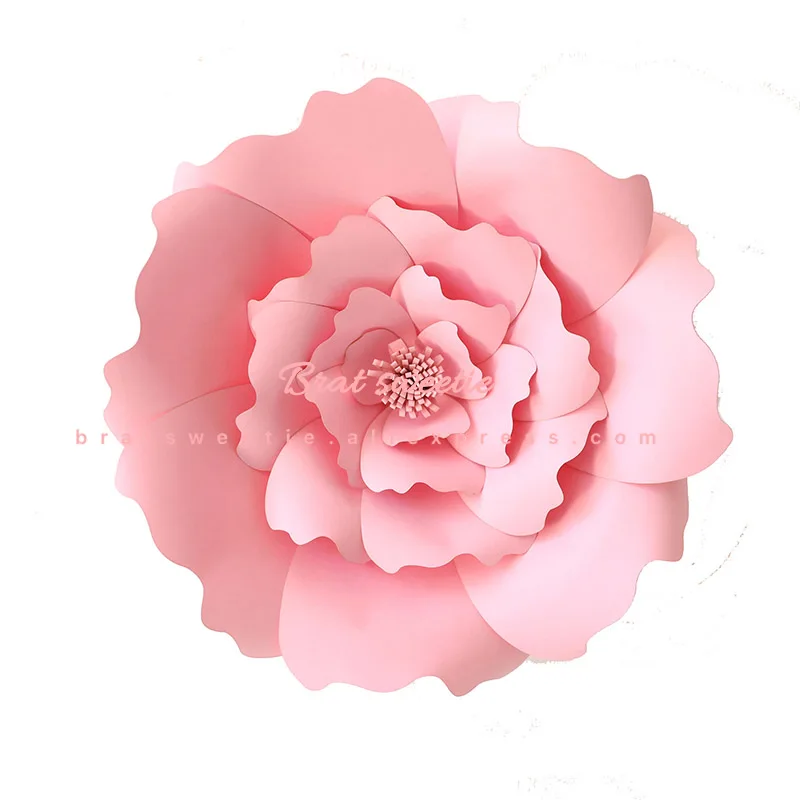 s1 light pink DIY большая Роза гигантские Бумажные цветы для свадебных фонов украшения бумажные поделки для детской комнаты день рождения видео-обучающие материалы - Цвет: s1 light pink