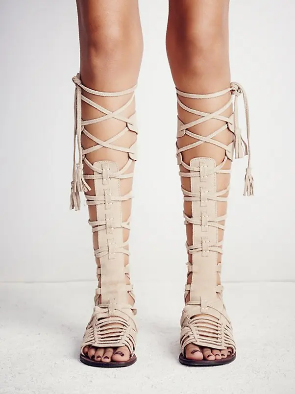Pictures Señora Peep Planas Mujer Niñas gris Botas As Estilo Rodilla Recortes Zapatos Suede De Encaje Ocasionales Alta marrón Sandalias Toe Bohemio Sestito zvwHqq