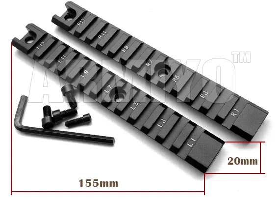 Armiyo G36C алюминиевый ткач 20 мм Picatinny 155 мм длинная рейка набор(2 шт) поручень для охоты стрельба аксессуары