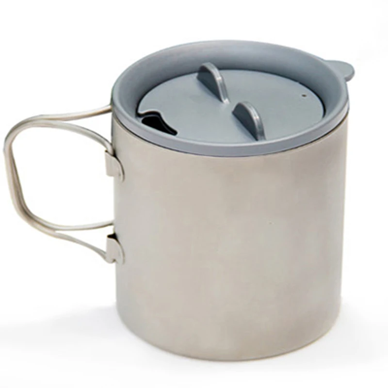

Keith New 600ml Titanium Cup Coffee Mugs Double-wall Drinkware Camping Cup Handgrip Thermal Insulation Lightweight 138g KS816