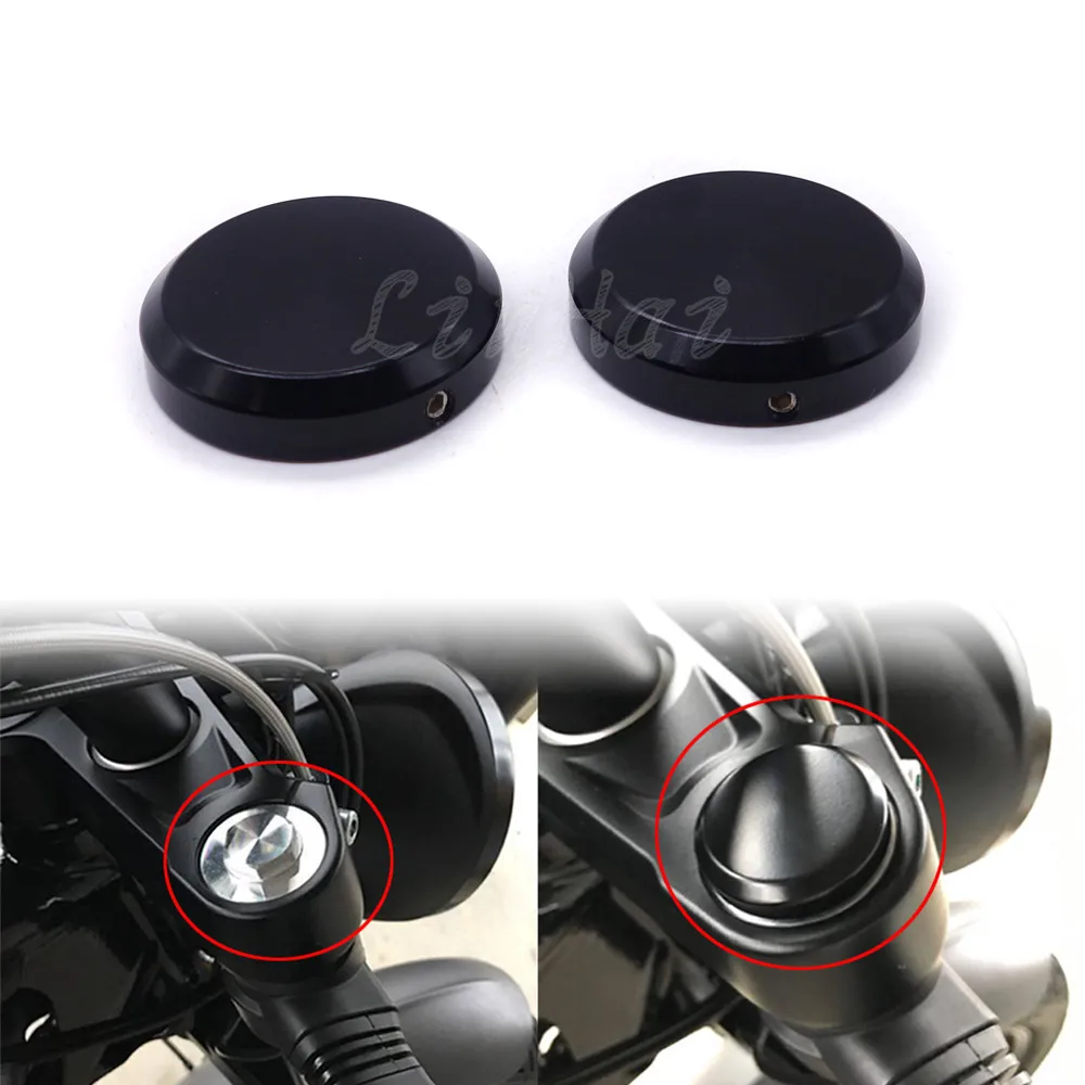 Black CNC Billet Fork Cap Stem Nut Cover For Victory High Ball Magnum