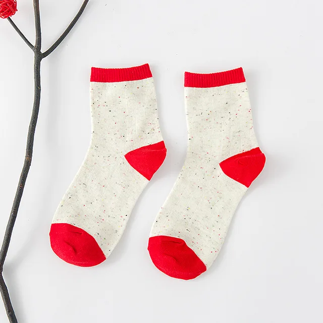 MNew Winter Socks Japanese Cotton Yarn Socks Zhuji Plain Idea Socks
