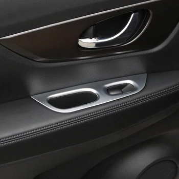 

For Nissan x-Trail T32 Rogue 2014 2015 2016 2017 2018 ABS Matte Door Window glass Lift Control Switch Panel Cover Trim 4pcs