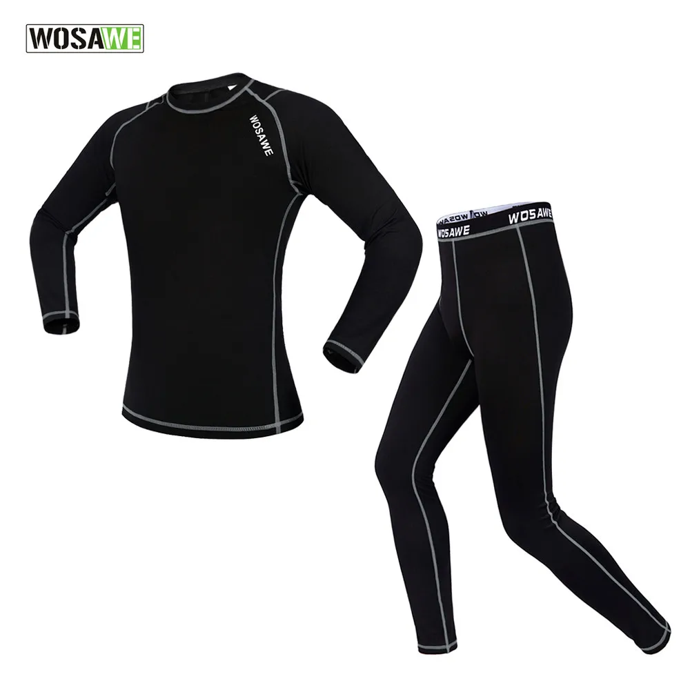 Зимний термальный флисовый компрессионный базовый слой для велоспорта, набор для бега, Джерси, штаны, эластичная одежда, быстросохнущая одежда с длинным рукавом