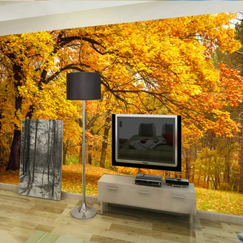 

Eco-friendly Customized top quality Middle Autumn Forest Embossed paper/ Paper wallpaper mural home decoration
