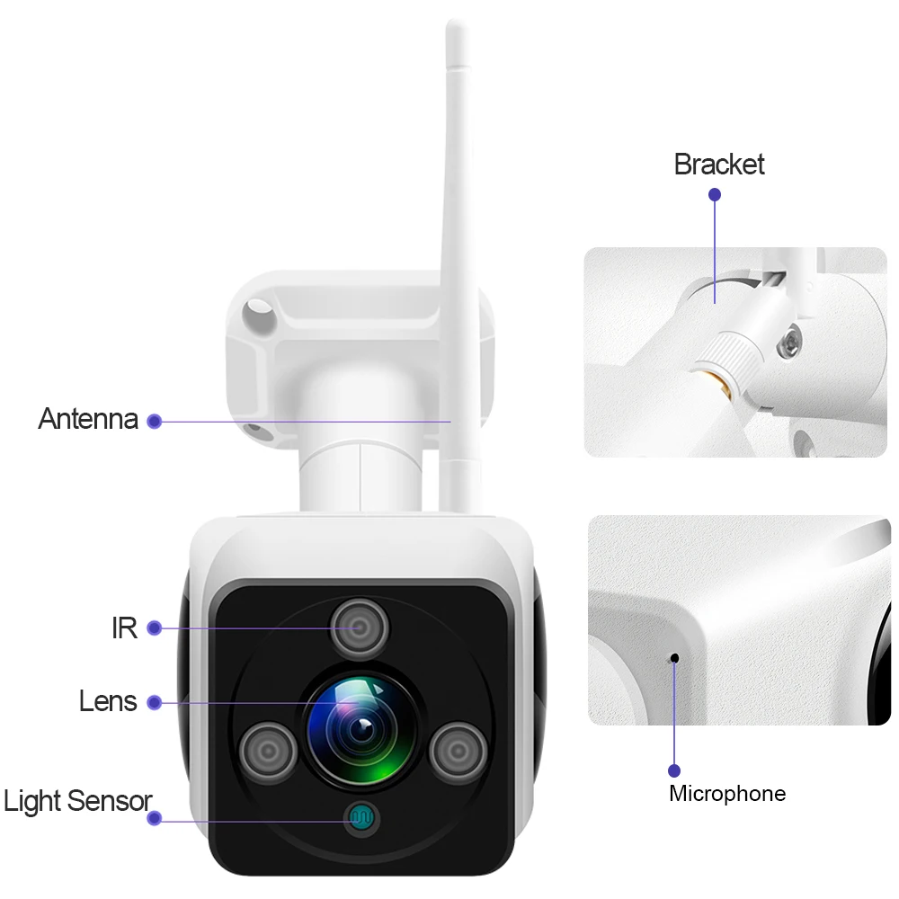 Holdoor панорамная IP Камера Беспроводной Wi Fi камера видеонаблюдения s Открытый IP66 2MP