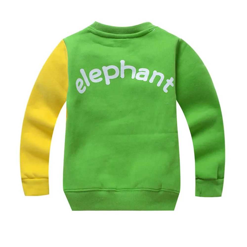 Одежда для маленьких девочек и мальчиков; блузка с длинными рукавами и Рисунком Слона; топы; свитер; рубашка; Modis; Детский свитер; толстовки для детей