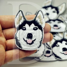 1 шт., вышитые патчи для собак хаски, железные нашивки для одежды, сделай сам, полосатая одежда, наклейки на заказ, значки, 5,8*4,5 см@ JJ1