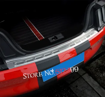 Stainless Rear Trunk Doar Sill Scuff Cover Outer Bumper Protector Trim Plate Car Styling For Ford Mustang 2015 2016 2017 Stainless Rear Trunk Doar Sill Scuff Cover Outer Bumper Protector Trim Plate Car Styling For Ford Mustang 2015 2016 2017