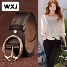 Модный черный кожаный ремень для женщин повседневные женские поясные ремни с металлической пряжкой однотонные длинные ремни ceinture femme W048