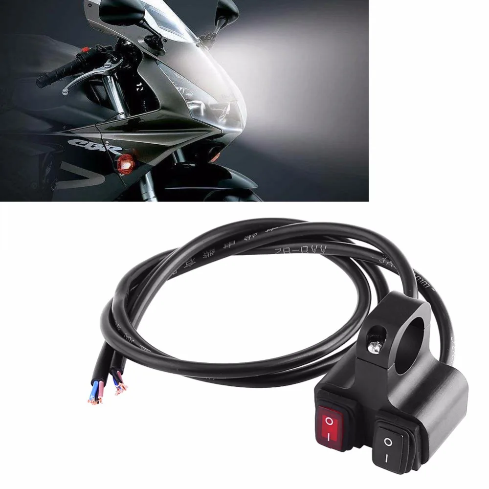12 V 16A CNC алюминиевый мотоцикл рулевая фара прожектор на выключенном двойной переключатель