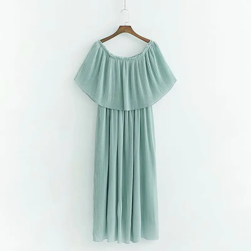 

Popular new XD60-2259 European and American fashionable small Pleated Dress