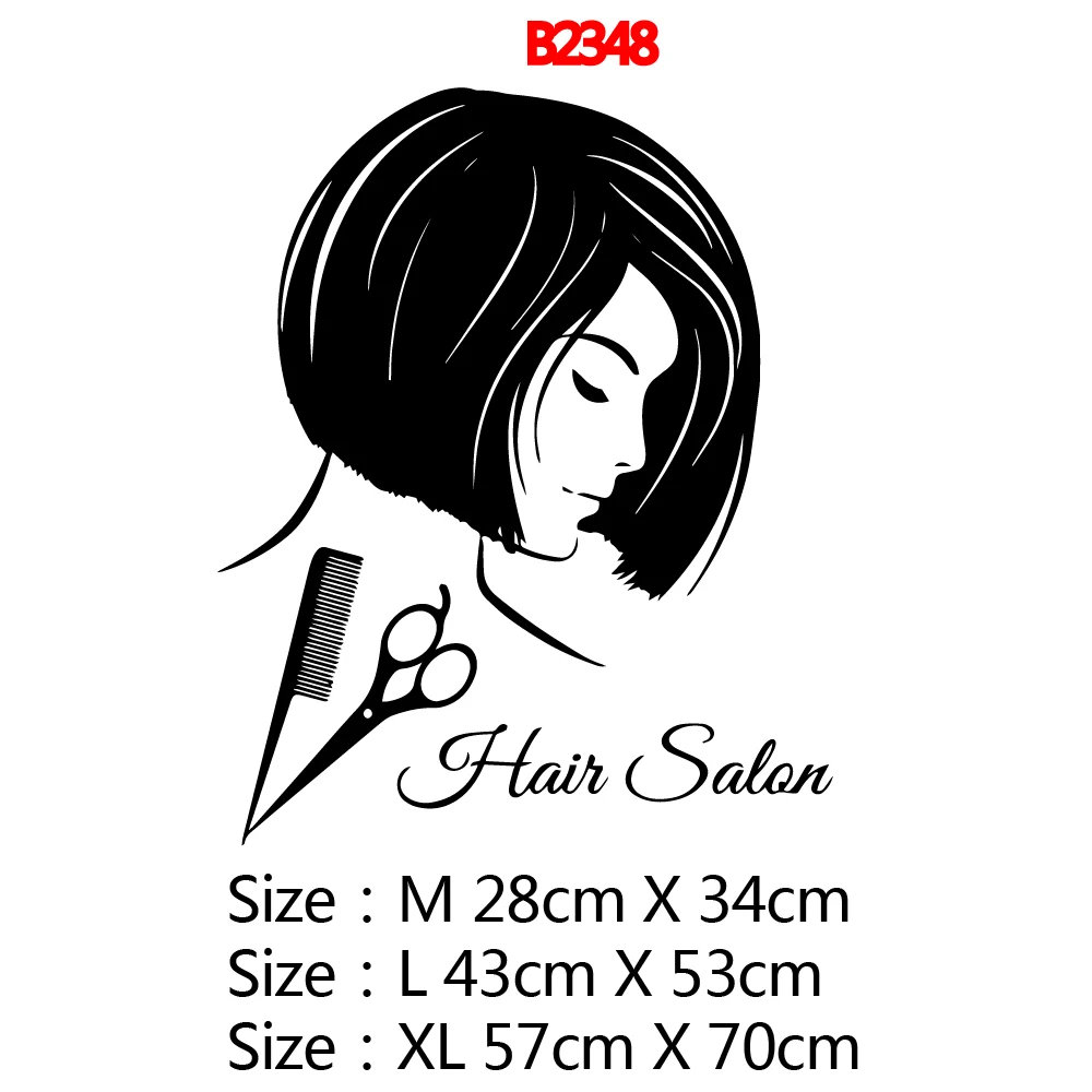 Cartoon hair salon House Decor Vinyl Stickers For Hairstyle Rooms Wall Art Decal Commercial Wall Sticker decoración peluquería