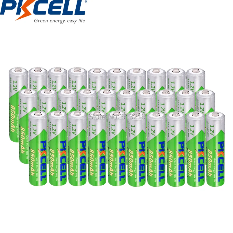 30 шт. PKCELL AAA 850MAH батареи 1 2 V NIMH аккумуляторная батарея Ni MH LSD aaa предзарядка для