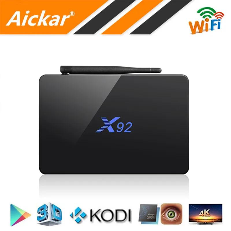 Новейшие X92 TV Box Android 6.0 Amlogic S912 Octa Core Макс 3 ГБ/32 ГБ КОДИ 16.1 Bluetooth 4.0 4 К 2.4 Г/5.8 Г WI FI H.265