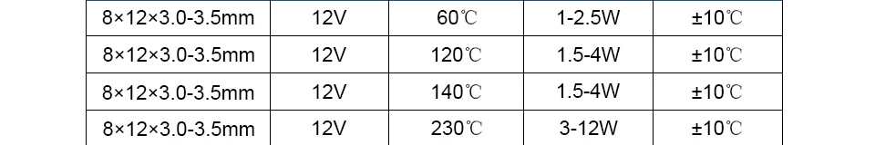 LJXH 2 шт. 220V элемент 8x12x3. 0-3,5 мм термостат изолирующая пленка PTC нагревательный элемент 70/150/270 градусов мощность 2-5 Вт/для детей от 3 до 8 лет W/5-10 Вт