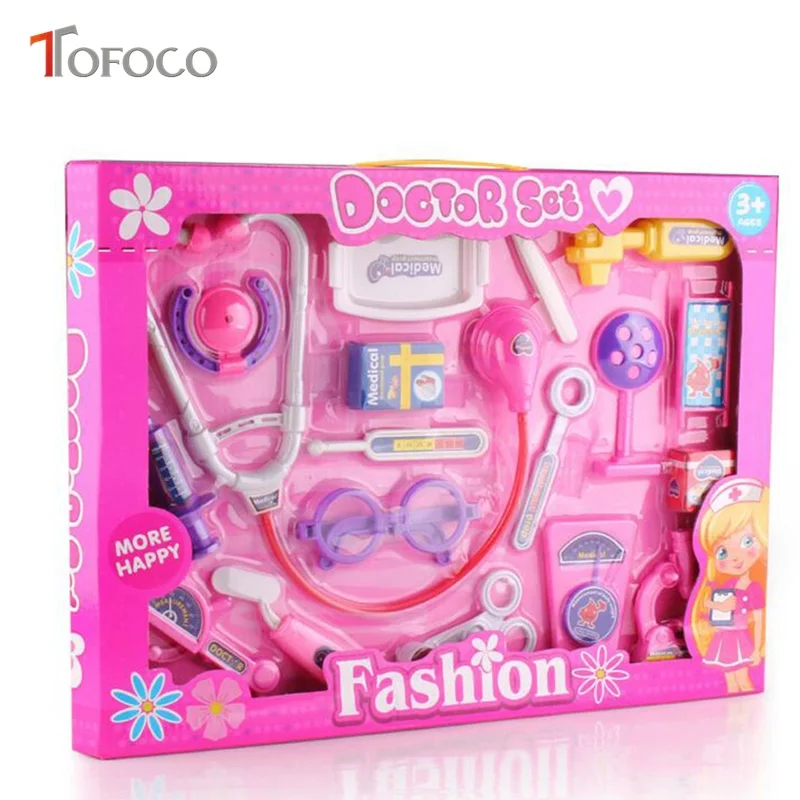 TOFOCO 18Pcs Plastic Play Doctor Set Toys For Kids Girls Simulation