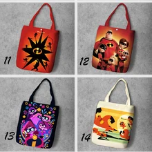 Мультяшная Студенческая парусиновая сумка для покупок с принтом Суперсемейка, Большая вместительная сумка на заказ, модная женская Повседневная сумка на плечо